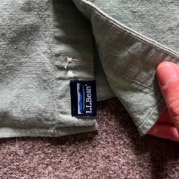 LL Bean Green Short Sleeve Button Down Shirt Mens XL Traditional Fit Casual Top - Picture 5 of 12